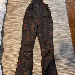 Volcom Black Jumpsuit with Red Floral Print